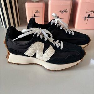 New Balance Black and White 327 Sneakers